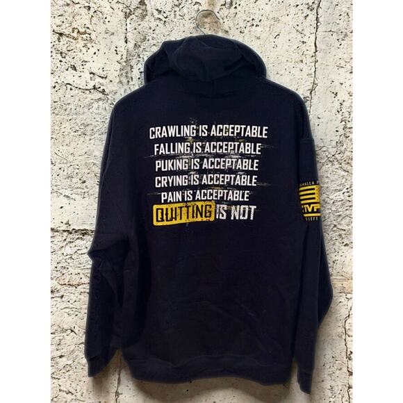 Til Valhalla Project Keep Moving Forward Hoodie Men’s XL Black Motivational EUC - Picture 4 of 8